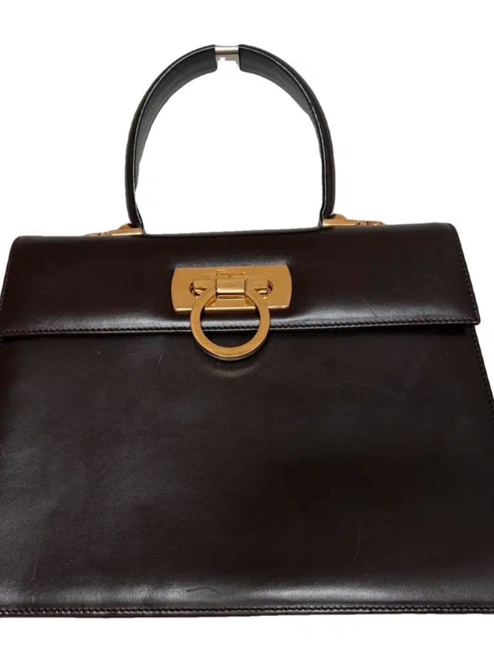 Medium Salvatore Ferragamo IconicTop-Handle Bag with Gold Hardware - Picture 4 of 9